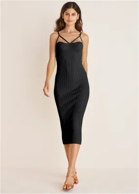 Strappy Midi Dress - Black