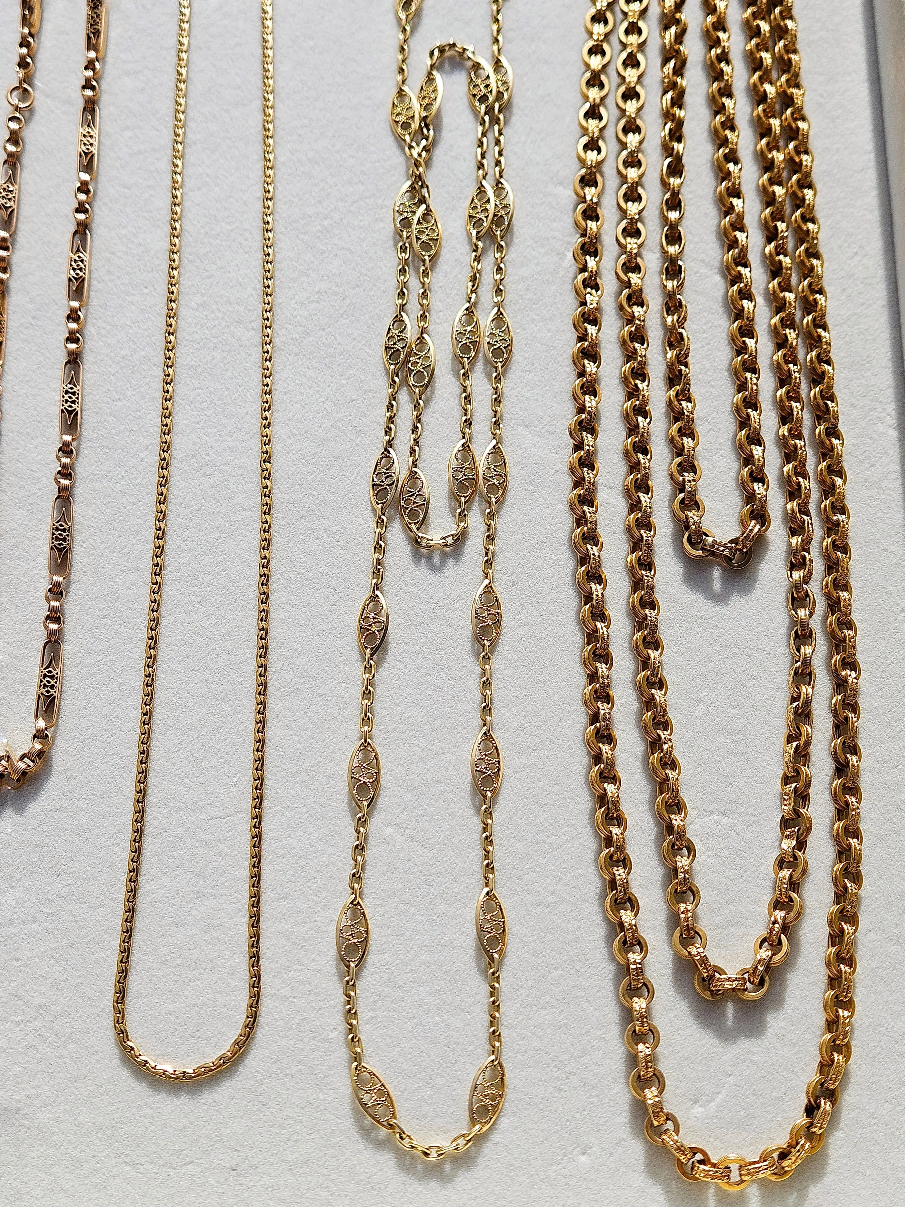 18K Yellow Gold Antique Filigree Long Chain Necklace 32" | Indulgems | Designs in Real Gold