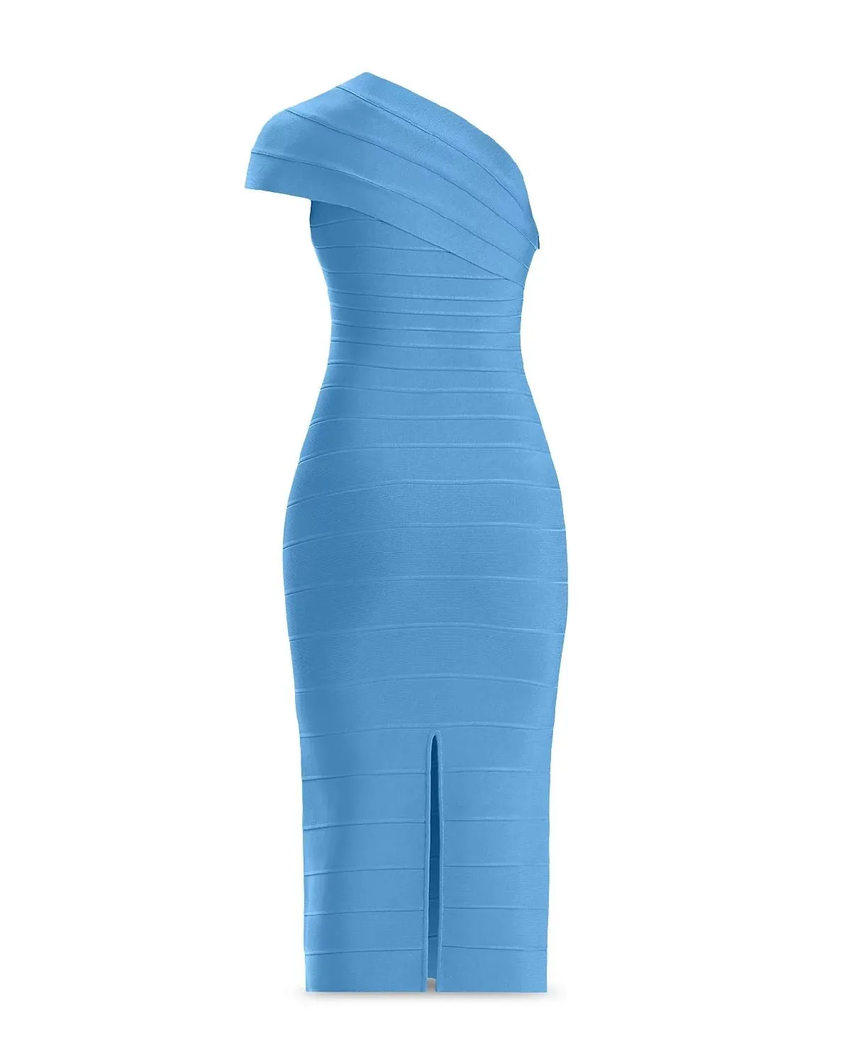 Abigail one-shoulder bandage midi Dress in blue