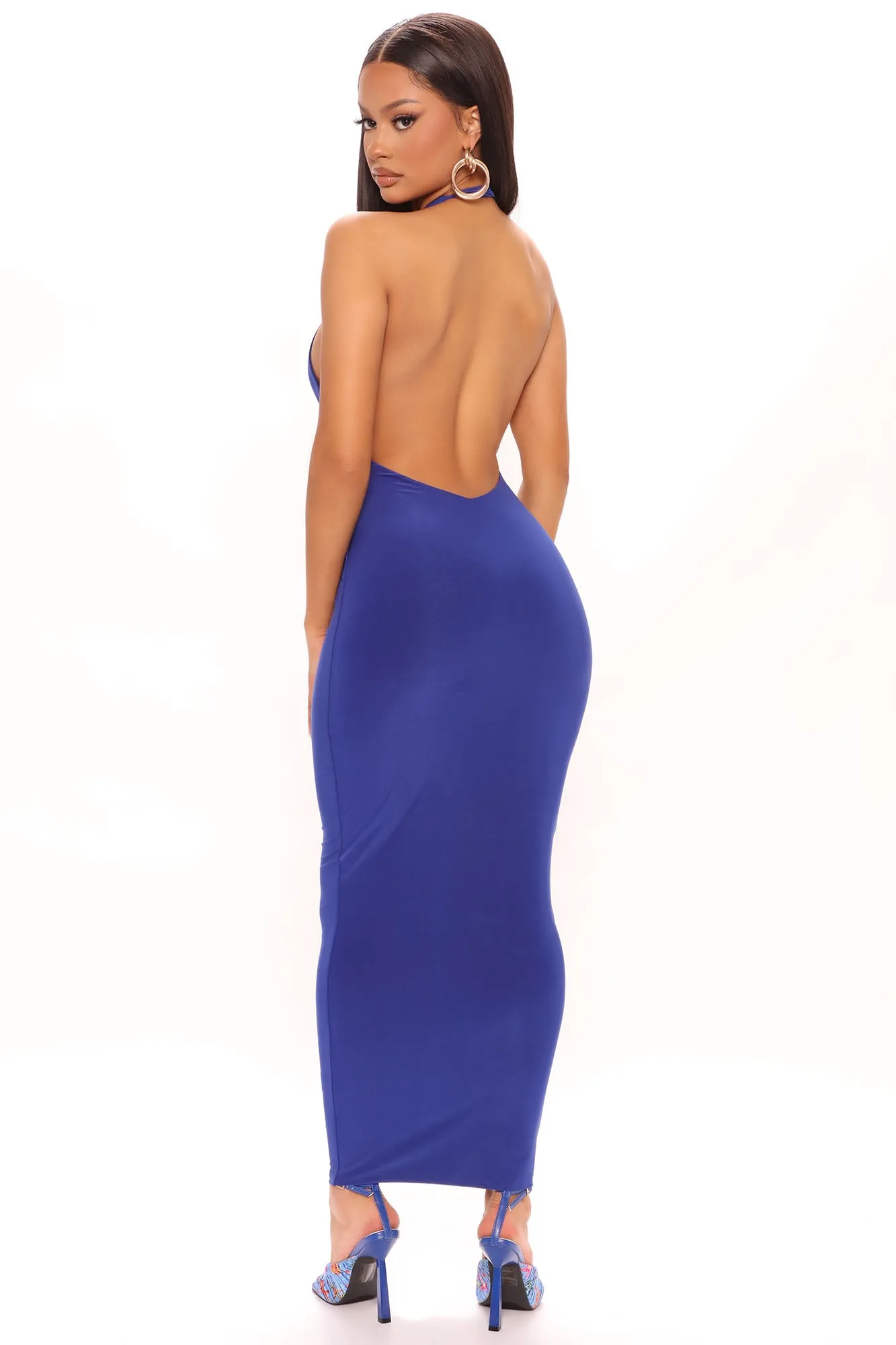 Adrian Backless Maxi Dress - Royal