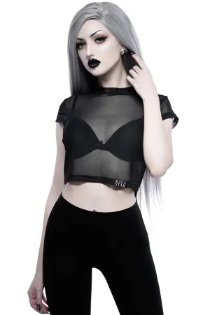 All Seeing Mesh Crop Top