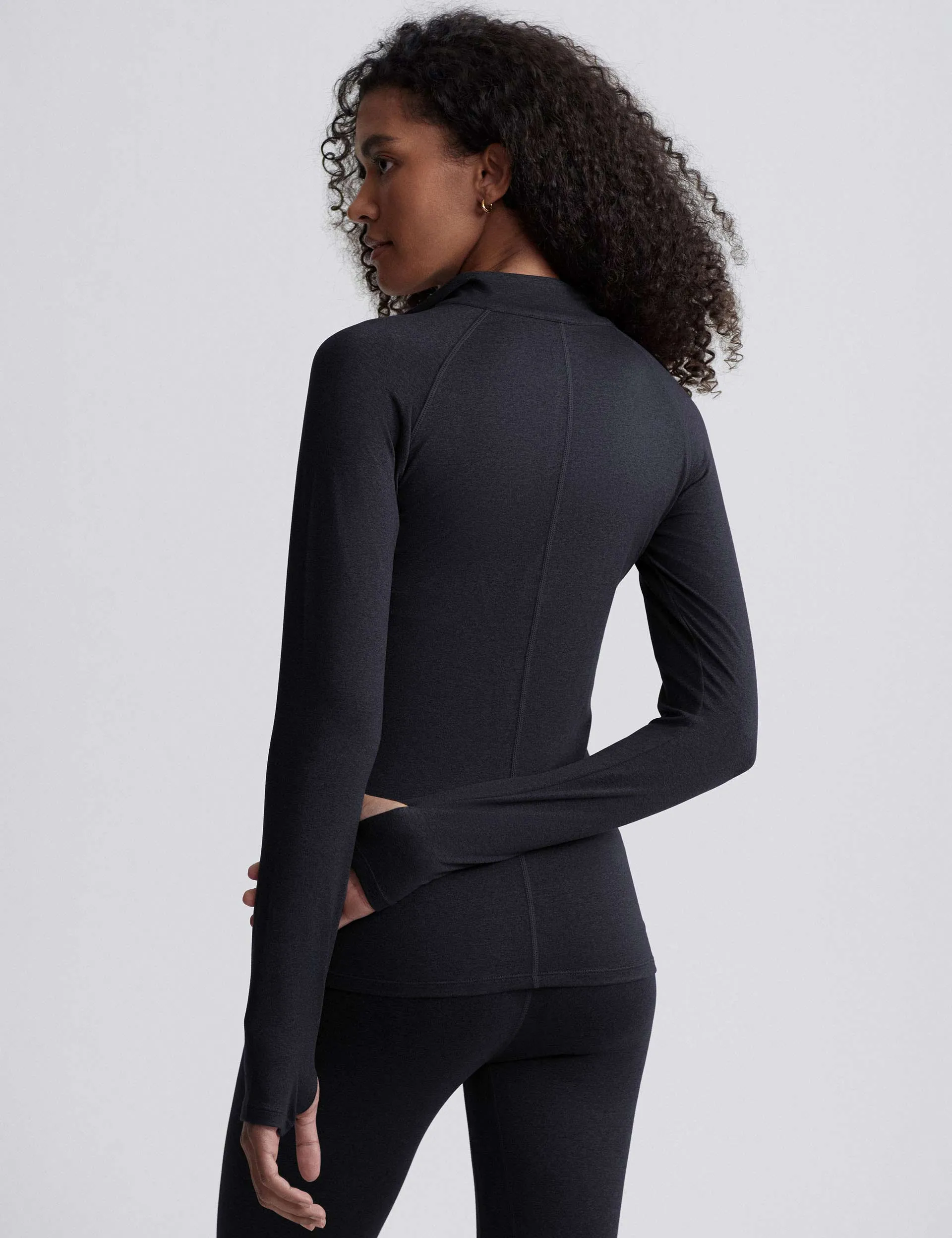 Always Warm Half-Zip Base Layer Top - Black Marl