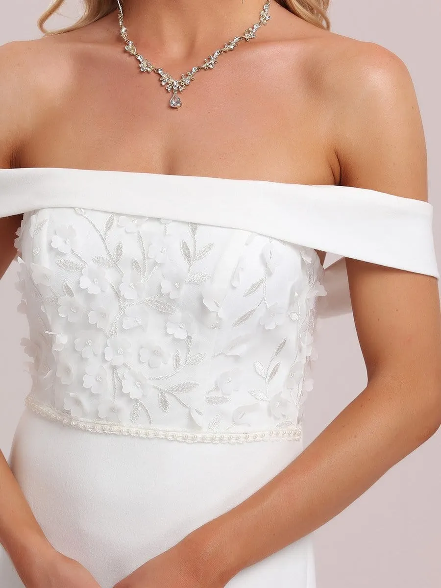 Applique Off-Shoulder Bodycon Fishtail Wedding Dress