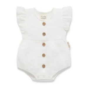 Aster & Oak White Muslin Bubble Romper