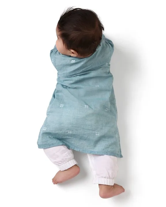 Baadal - Infant Kurta with Attached Pyjama (Onesie) in Jamdani Cotton