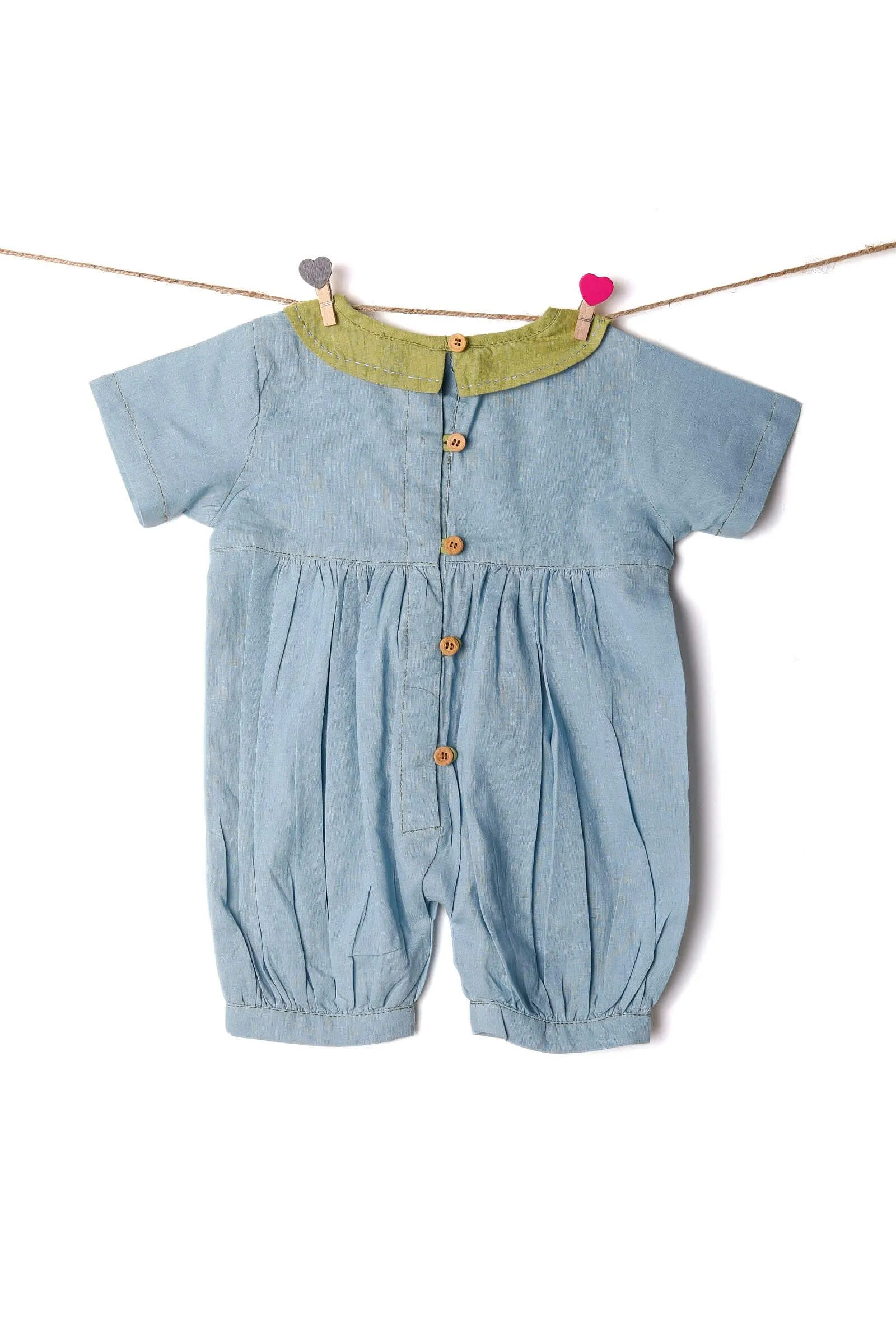 Baby Blue Bamboo Romper