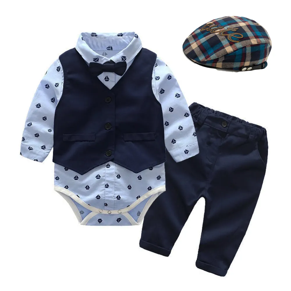 Baby Boy Gentleman Suit Baby One-piece Romper