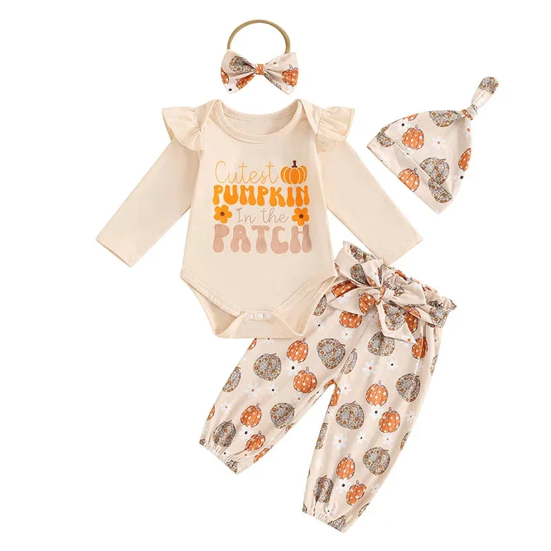 Baby Girls Autumn Cutest Pumpkin in the Patch Outfit