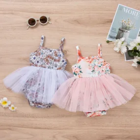 Baby Girl's Floral Tutu Romper