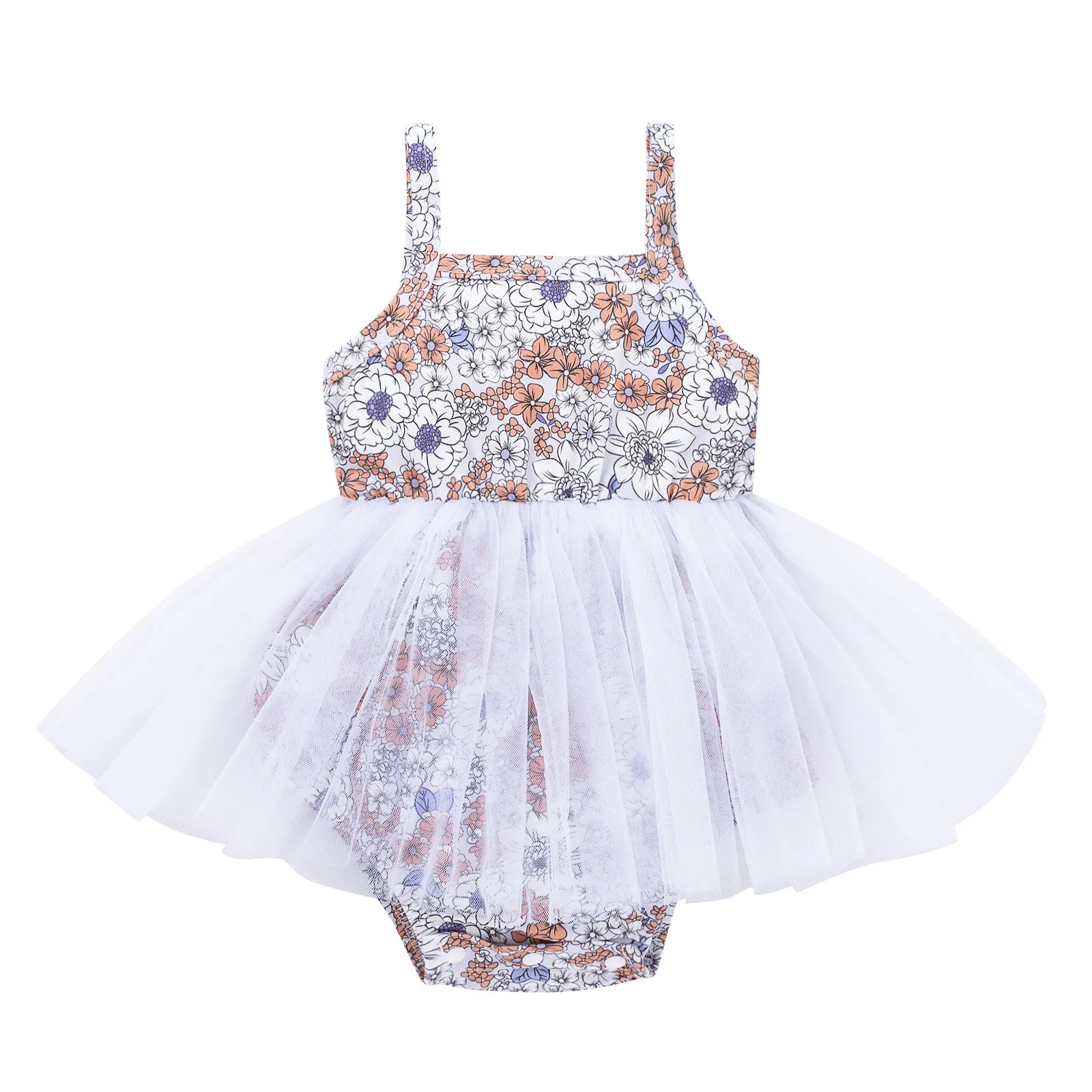 Baby Girl's Floral Tutu Romper