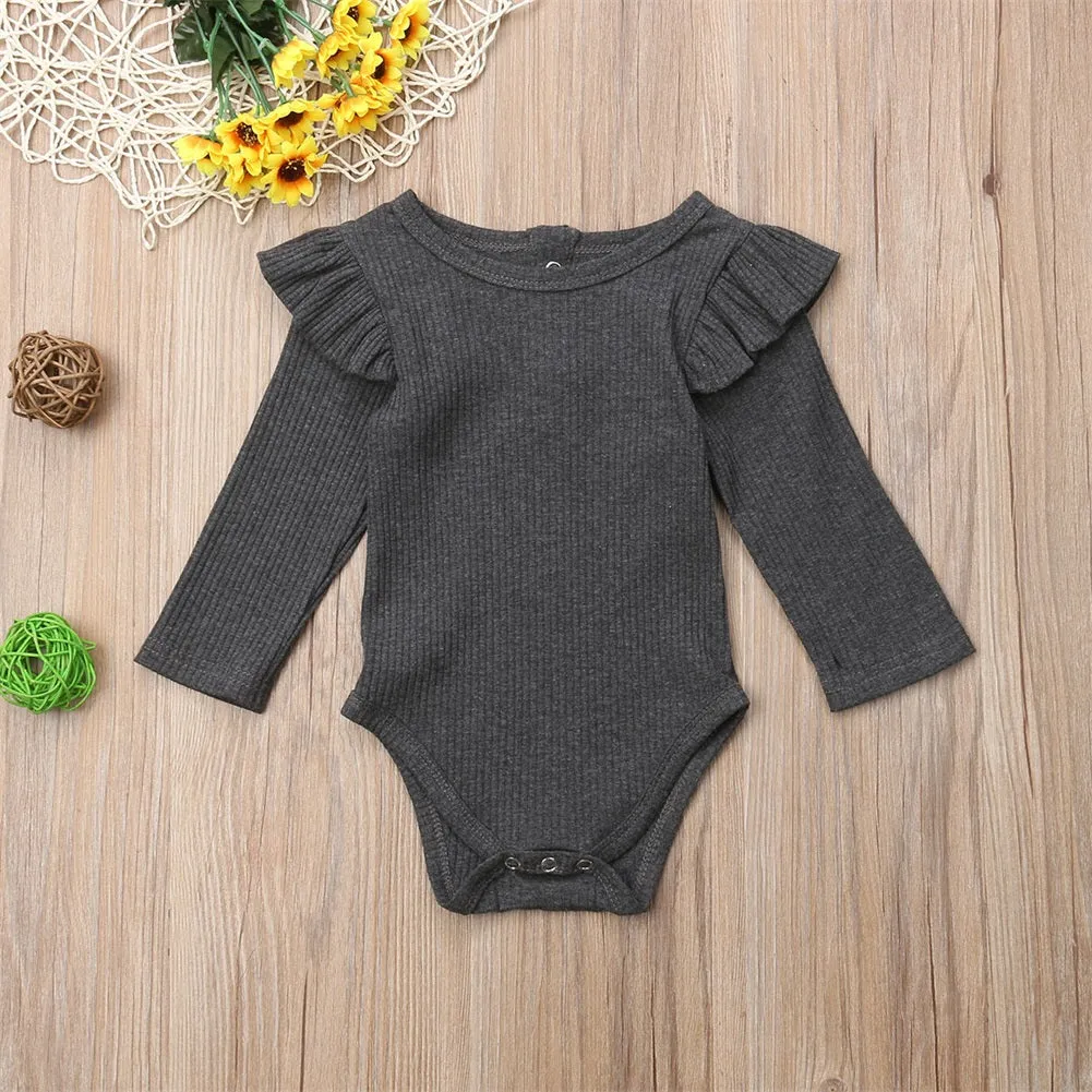 Baby Infant Romper Ruffle Long Sleeve Bodysuit