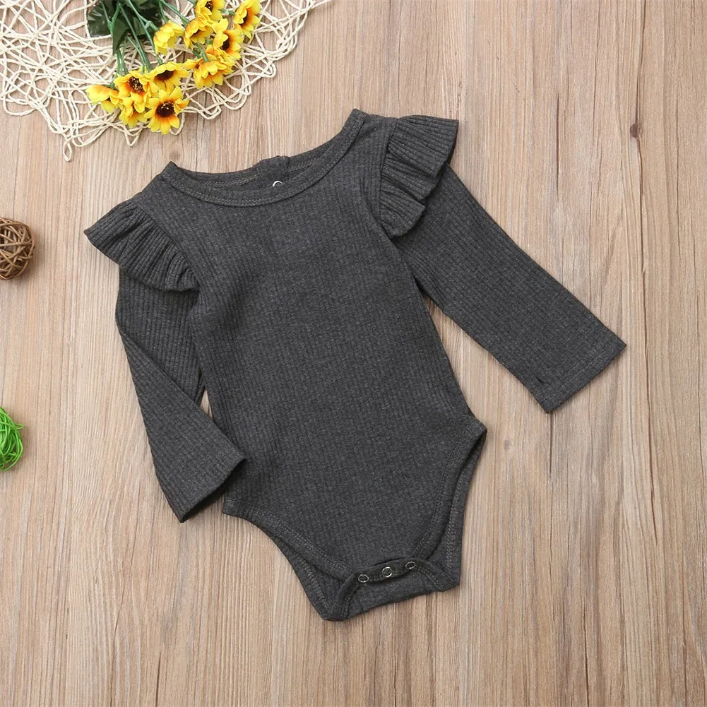 Baby Infant Romper Ruffle Long Sleeve Bodysuit