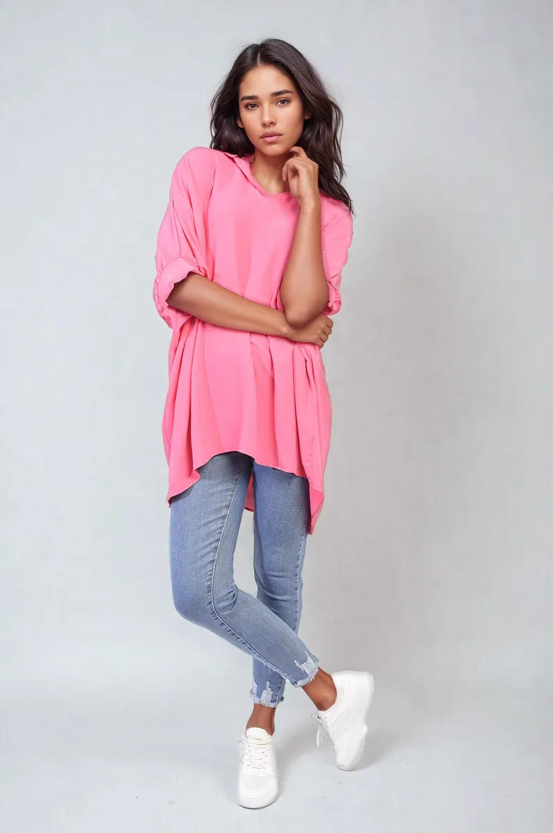 Balloon Sleeve Oversized Top