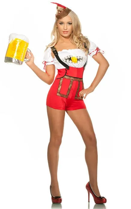 Bavarian Womens Sexy Plus Size Lederhosen Oktoberfest Costume