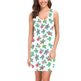 Berry Flowers White Medea Vest Dress