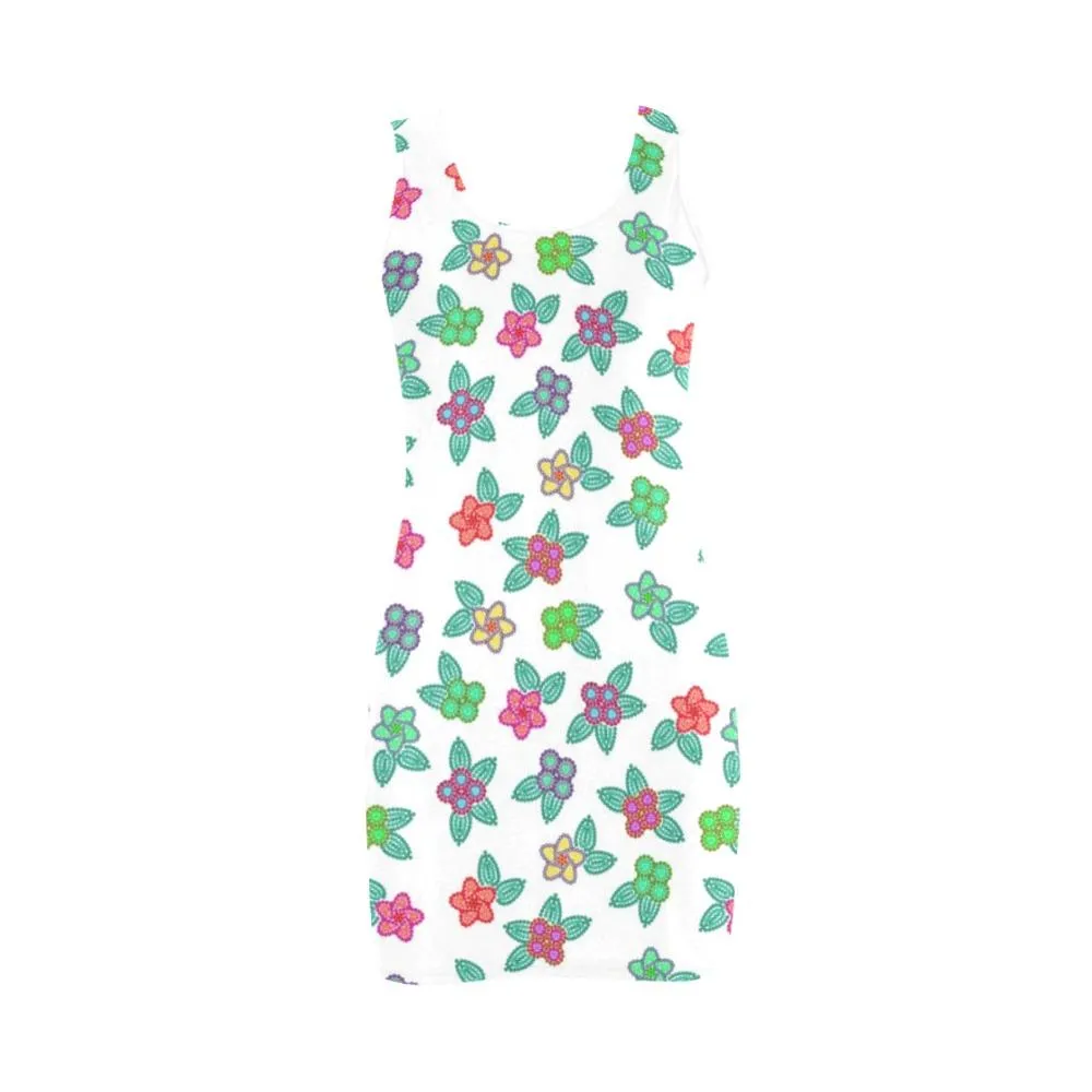 Berry Flowers White Medea Vest Dress