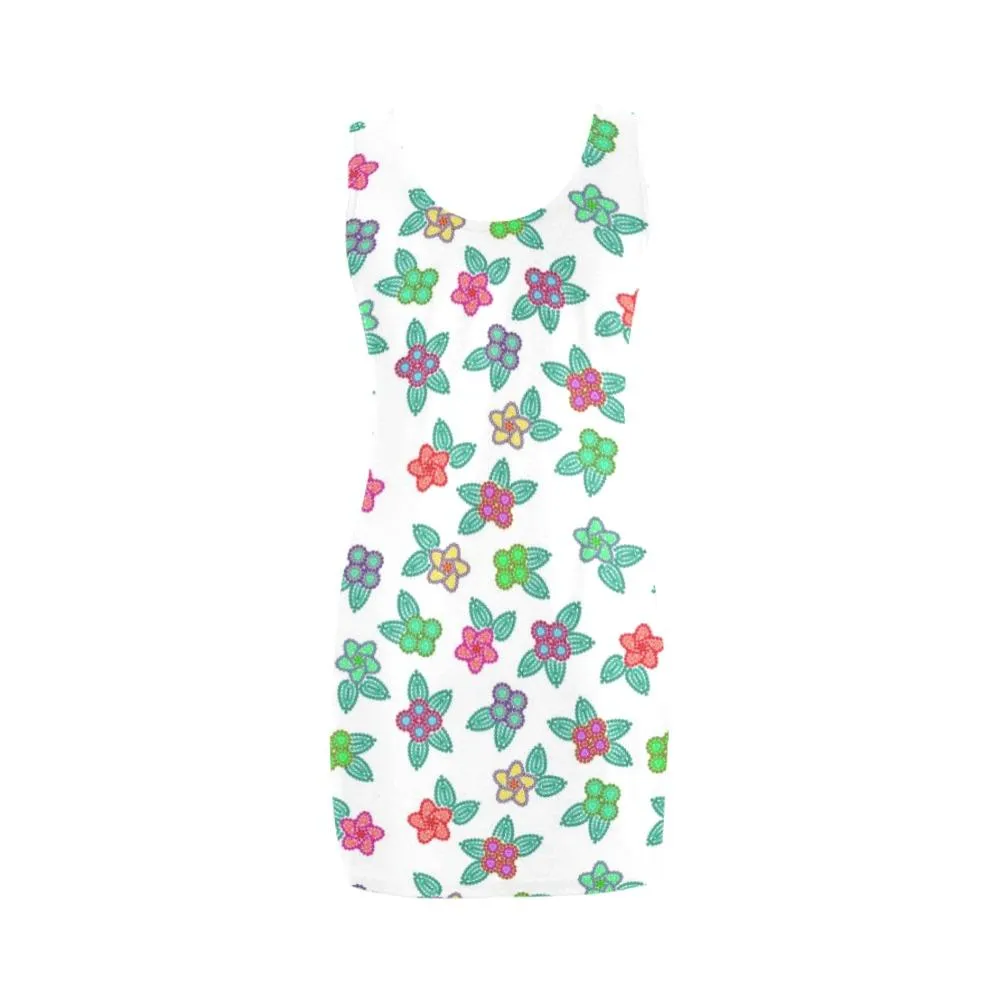 Berry Flowers White Medea Vest Dress