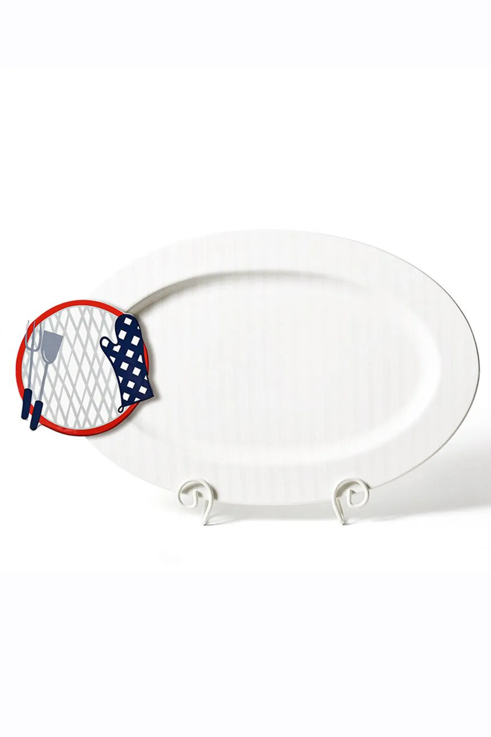 Big Oval Entertaining Platter - White Stripe