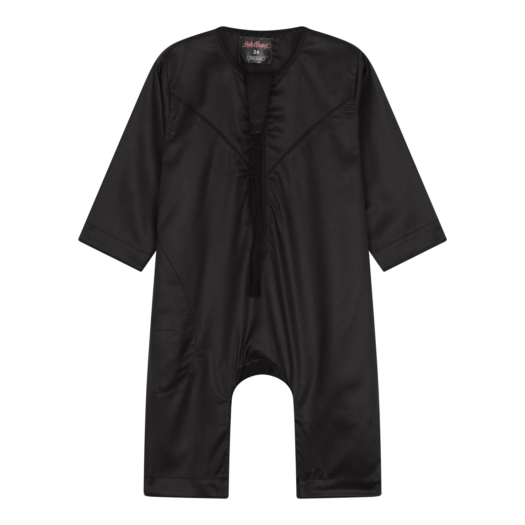 Black Emirati | Baby Romper Thobes | My First Kandoora | New Born Jubba