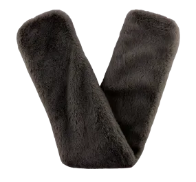 Black Faux Bunny Fur, Body Warming Long Hot Water Bottle