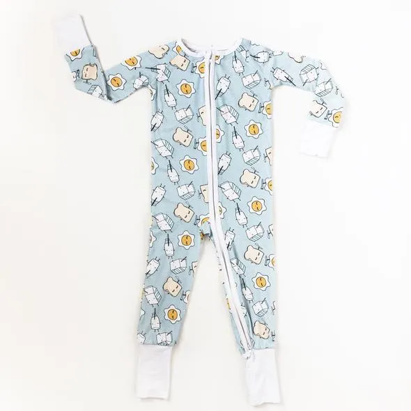 Blue Breakfast Bamboo Convertible Romper/Sleeper