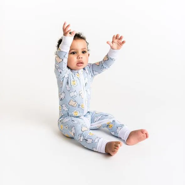 Blue Breakfast Bamboo Convertible Romper/Sleeper