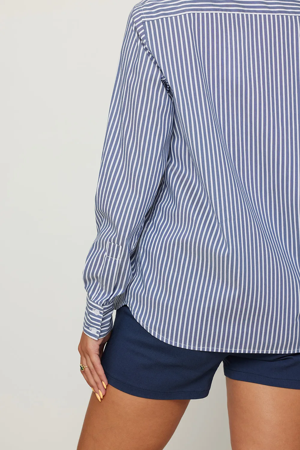 Blue Stripes Long Sleeve Buttoned Shirt