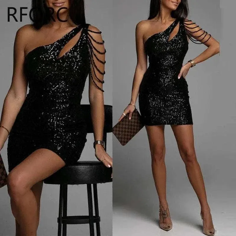 Bodycon mini Dress - One Shoulder Mini Dress 2024, Perfect Party dress