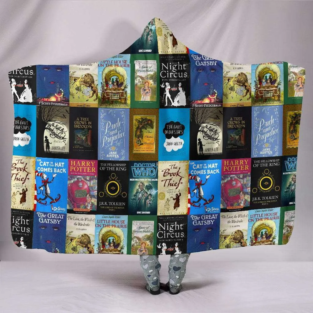 Books Bookish Hooded Blanket