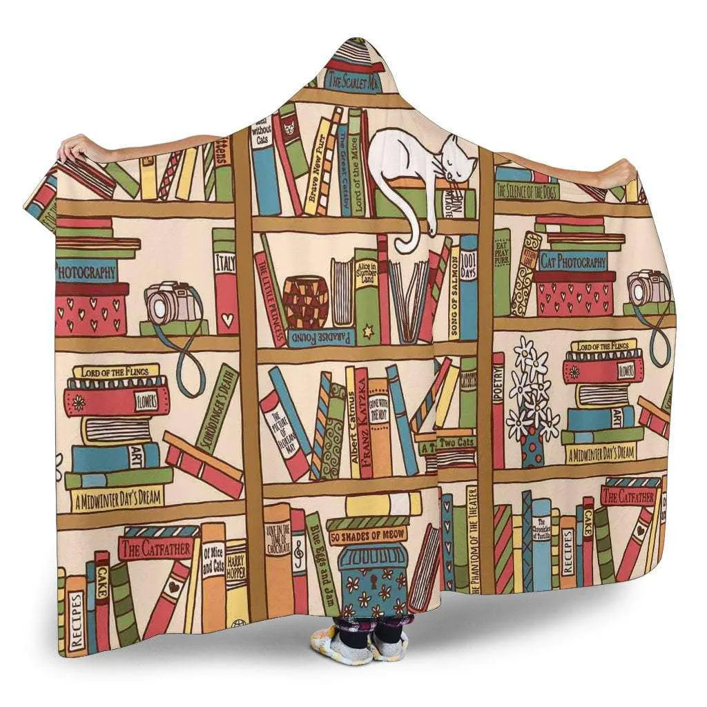 bookshelf hooded blanket