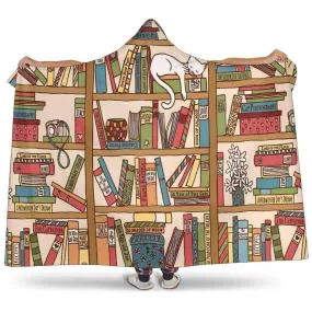 bookshelf hooded blanket