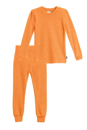 Boys Soft & Cozy Thermal 2-Piece Long Johns | Orange