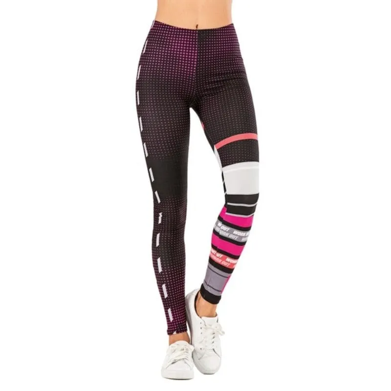 Brand Sexy Leaf Printing Fitness Slim High Waist Leggings