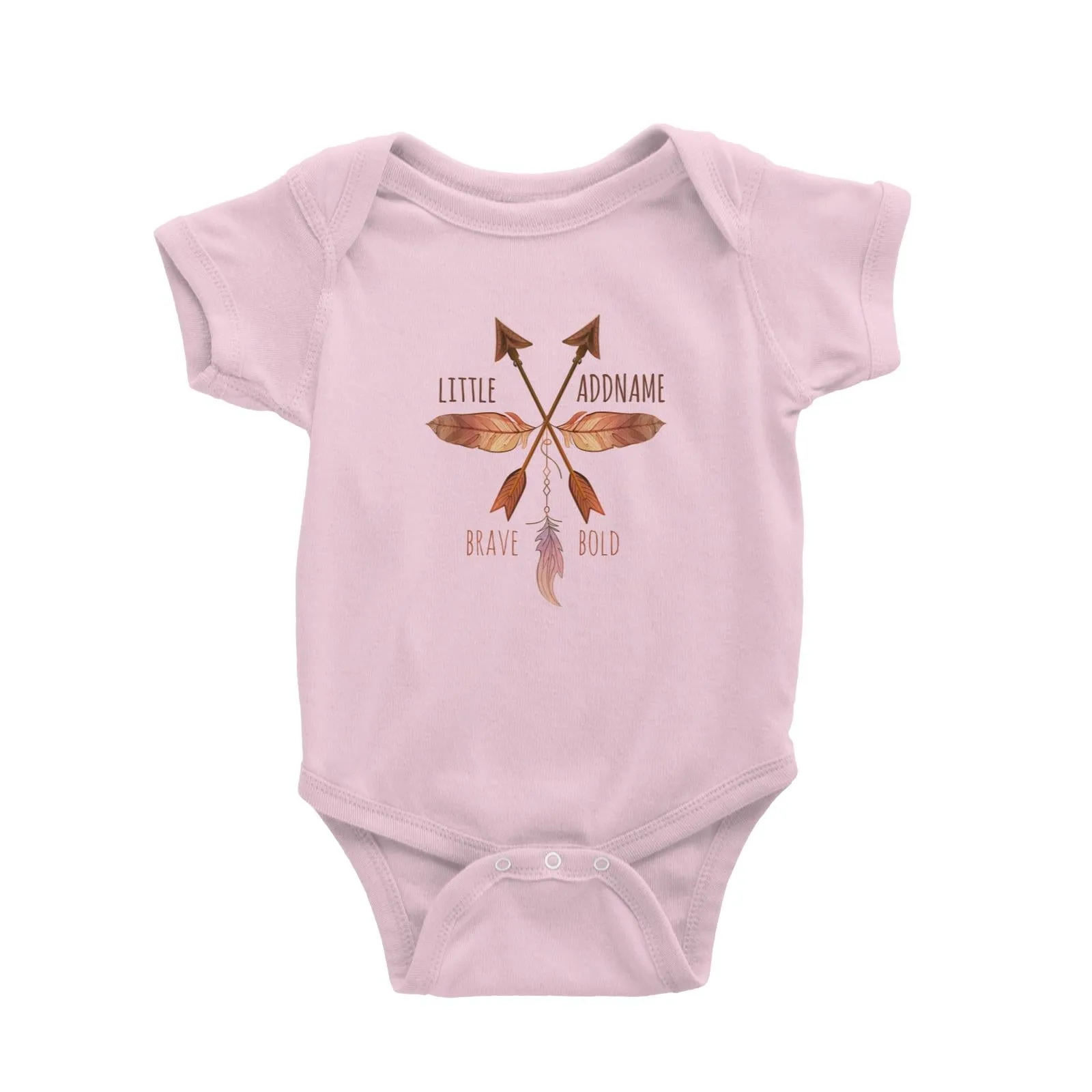 Brave Bold Feather and Arrows Little Addname Baby Romper