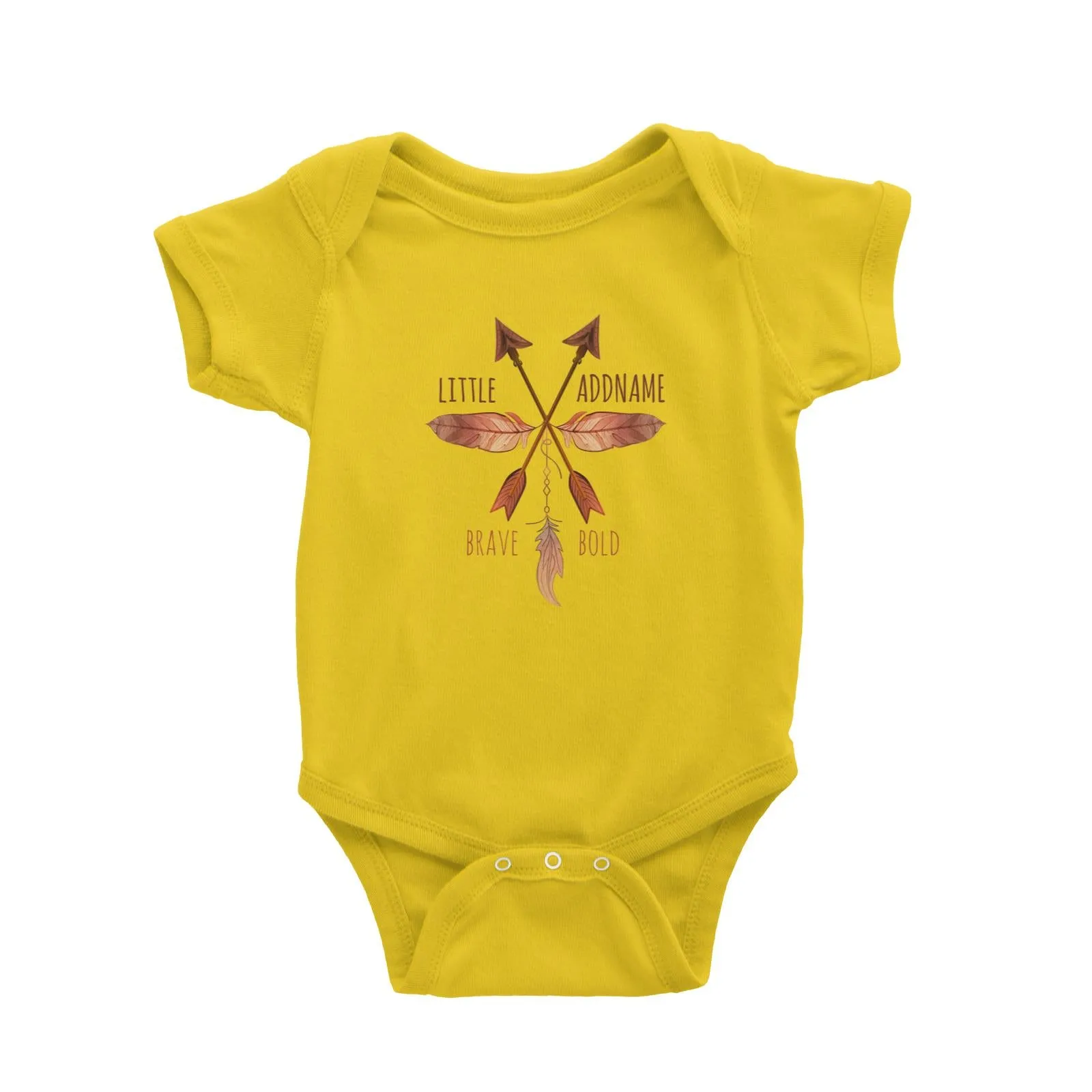 Brave Bold Feather and Arrows Little Addname Baby Romper