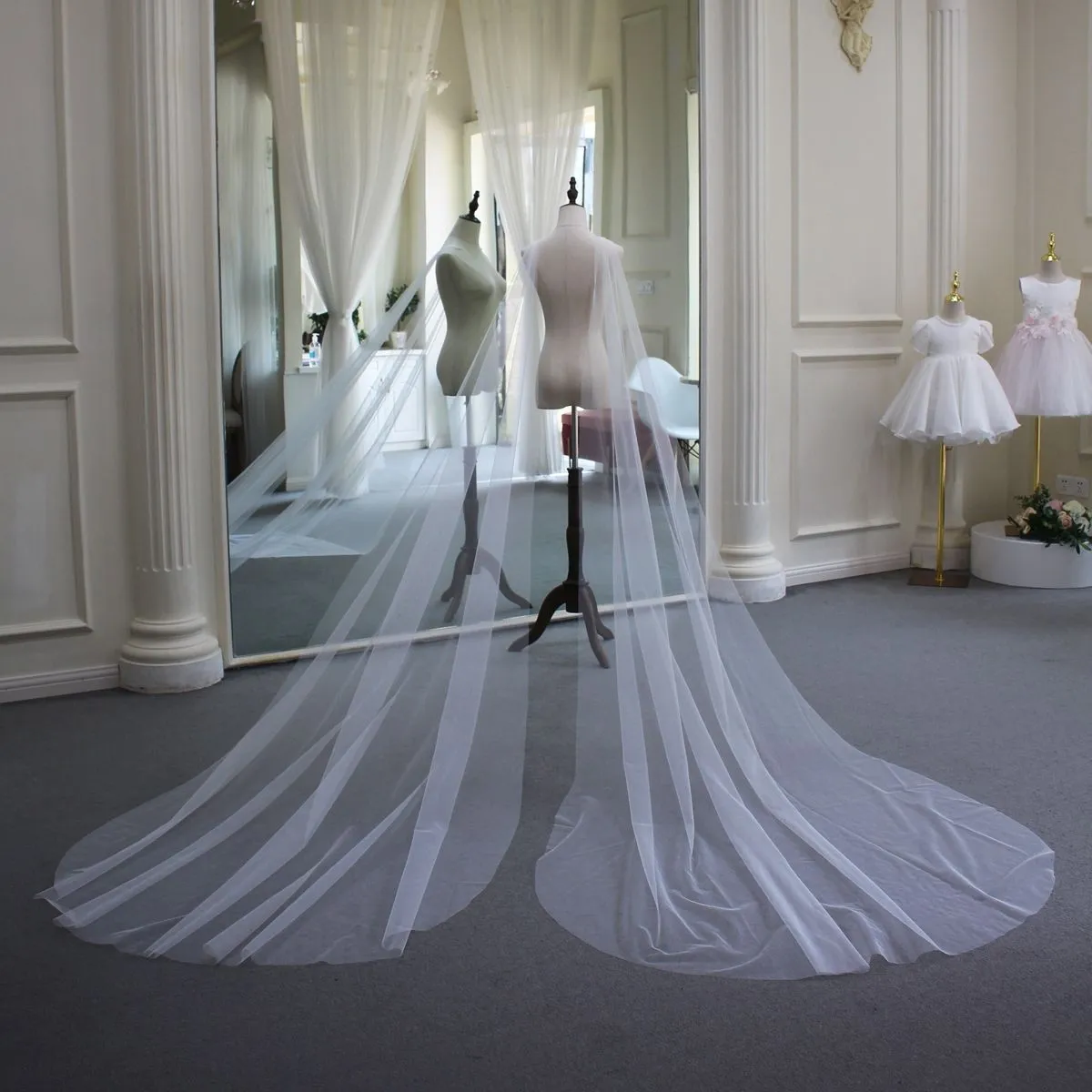 Bridal Wings Veil 2pc Shoulder Cape Veil Wedding Cloak