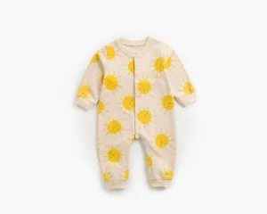 BRIGHT EARTHY BABY Sunshine Cotton Long-Sleeve Romper