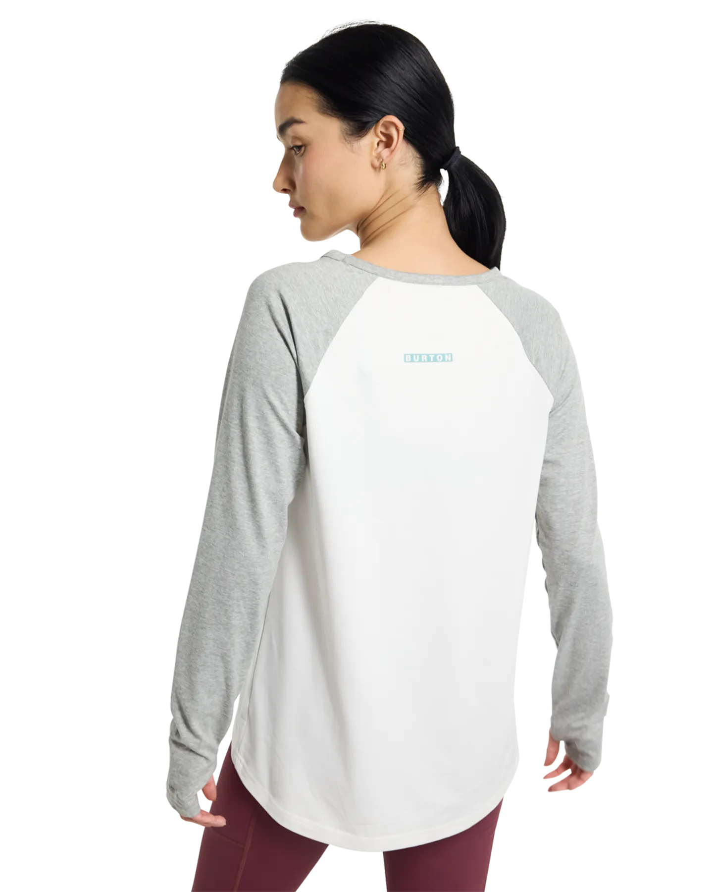 Burton Women's Burton Roadie Base Layer Tech T-Shirt - Stout White/Gray Heather