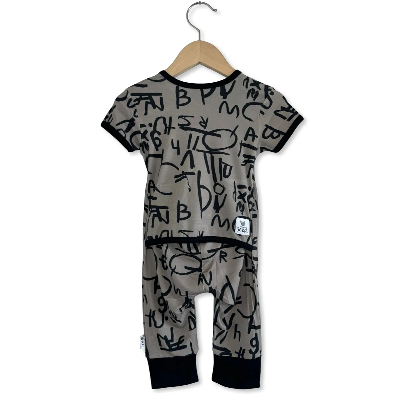 Caden's Alphabet for Autism Mini Ribbed Short Long Romper