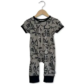 Caden's Alphabet for Autism Mini Ribbed Short Long Romper