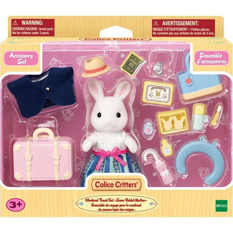 Calico Critters Snow Rabbit Mother's Weekend Travel Set with Figure and Accessories