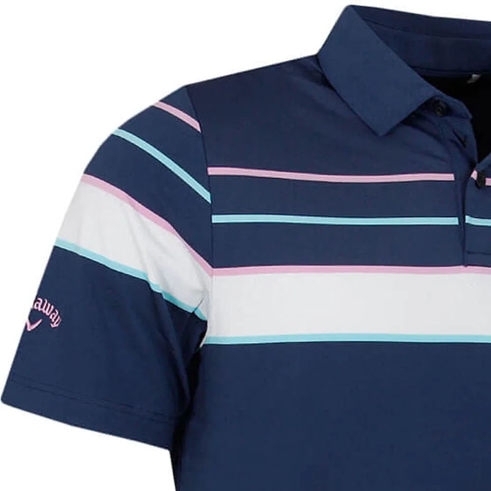 Callaway Resort Ventilated Shoulder Block Polo Shirt - Peacoat