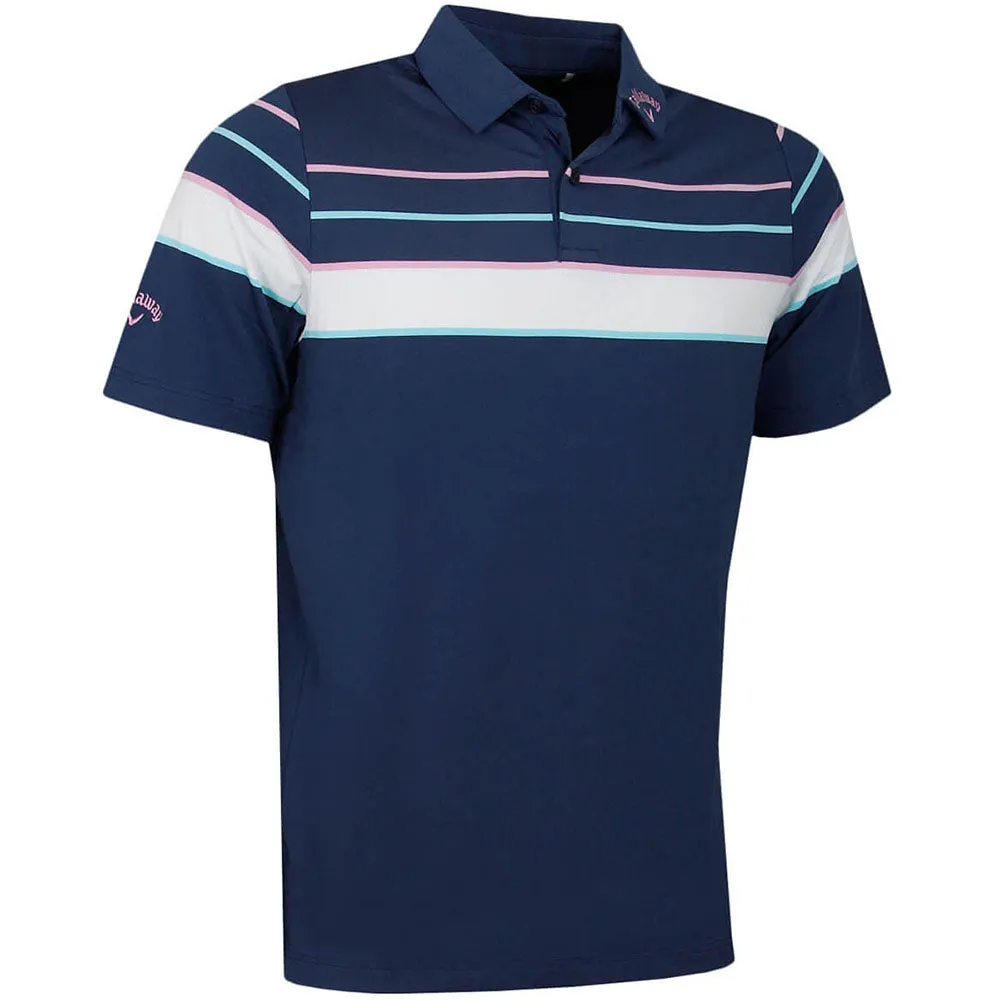 Callaway Resort Ventilated Shoulder Block Polo Shirt - Peacoat