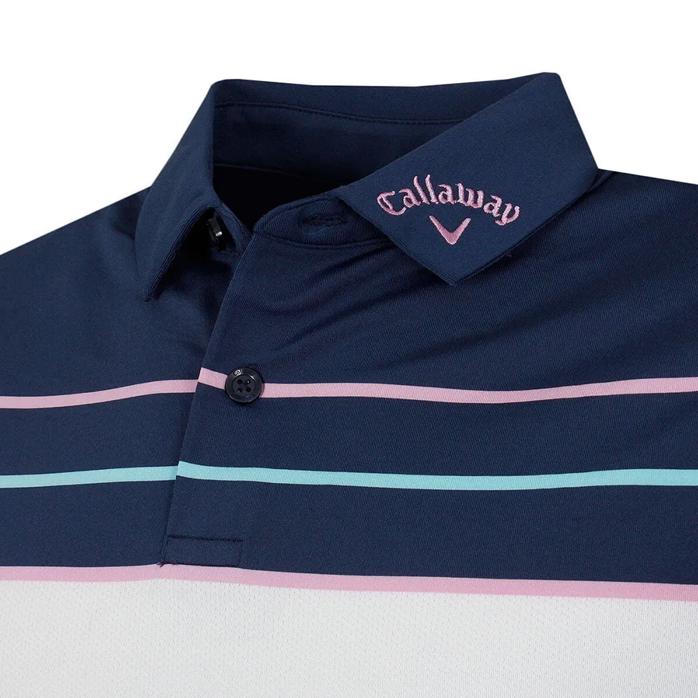 Callaway Resort Ventilated Shoulder Block Polo Shirt - Peacoat