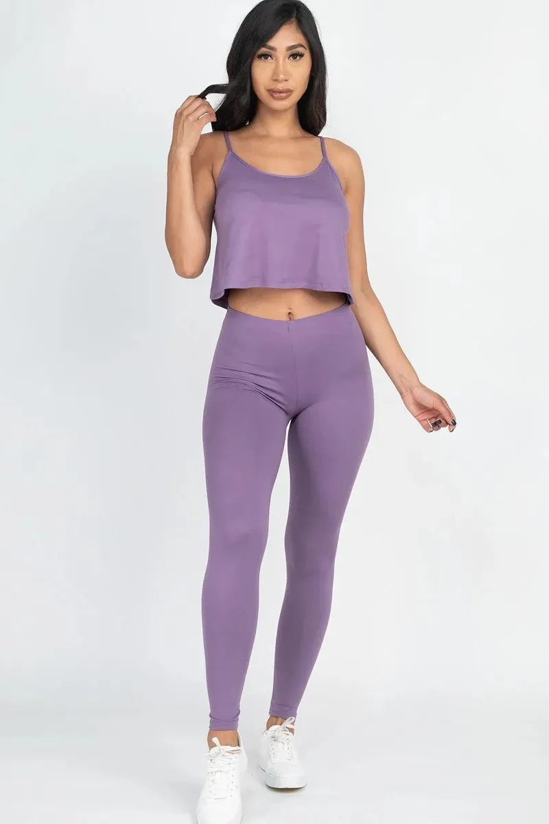 Cami Top And Leggings Outfit Set - 7 colors