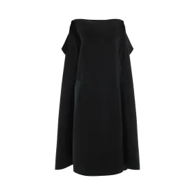 Cape Wool Dress in Black