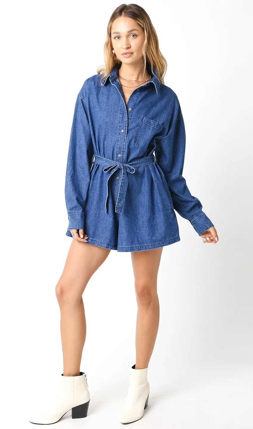 CAROL DENIM ROMPER