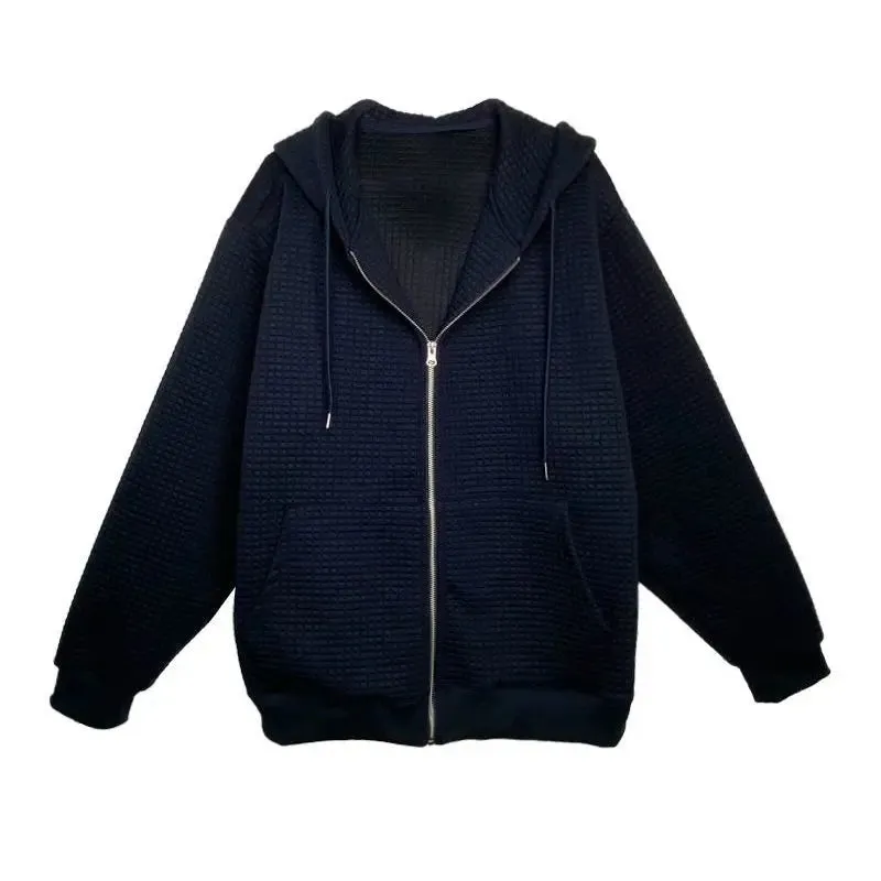 Casual Slim Loose Zipper Long Sleeve Hooded Hoody