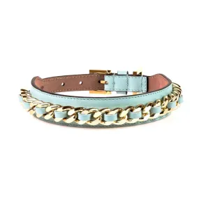 Chain Leather Dog Collar Cloud