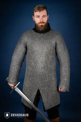 Chainmail Hauberk Flatring Riveted 9mm Steel Oiled